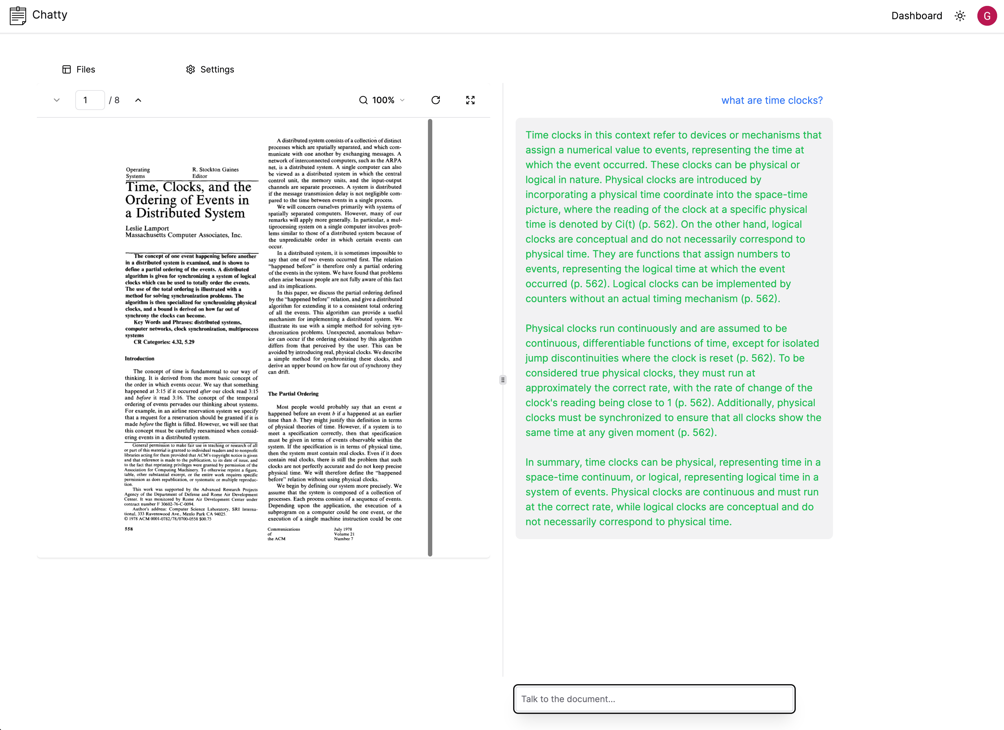 screen shot for Multi-tenant chat with PDF application using Nile, pg_vector and OpenAI template